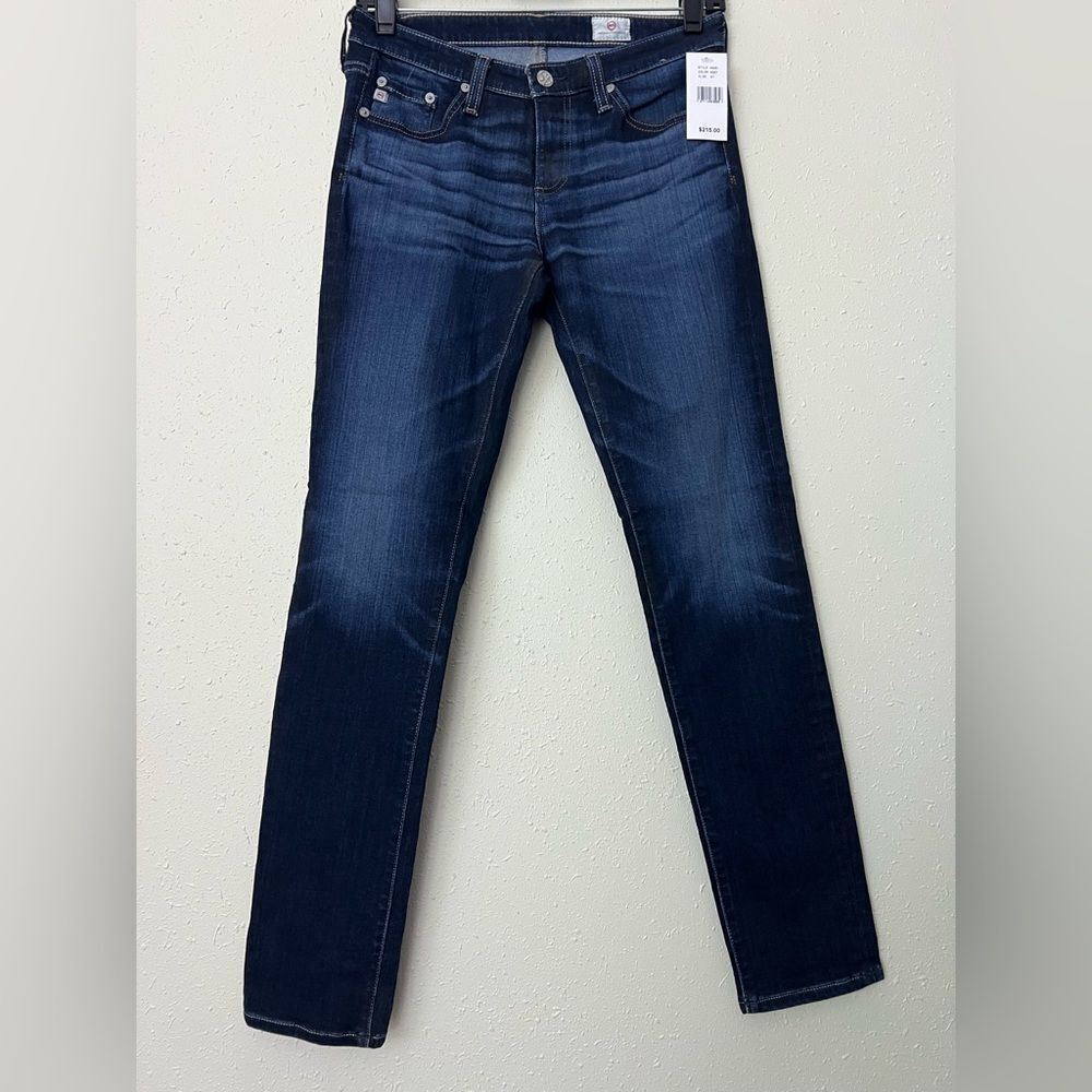 New AG Skinny Jeans Navy with Coating Size 27